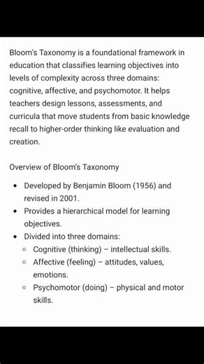 Bloom’s Taxonomy Quick Revision | #BloomTaxonomy #StudyShorts #ExamTips