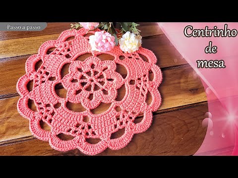 Centrinho de mesa - Crochê - Sousplat - Simples e fácil - Econômico - Vídeo aula - Passo a Passo.
