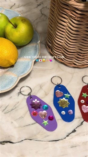 Made some cutie jeweled keychains🦋 #crafting #addicted #girlythings #momlife #fypageシ