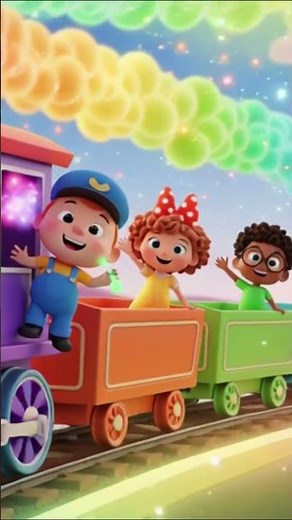 The Rainbow Color Train | Fun Kids Nursery Rhyme & Color Learning Poem for Children