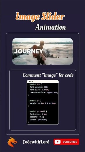 Image Slider Animation using HTML CSS | Smooth UI Design | CodewithLord