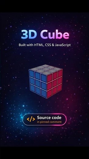 3D Rubik Cube - Built with HTML, CSS & JavaScript | @devsQUE #coding #shorts