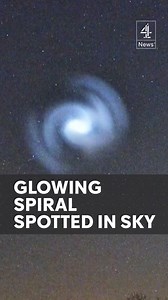 101K views · 366 reactions | A glowing blue and white spiral lit up the night sky across the UK and parts of Europe - thought to have been caused by the launch of a SpaceX rocket in Florida. Experts say the phenomenon - which was visible for several minutes - was light reflecting from a frozen exhaust plume from the Falcon9 rocket, spinning in the atmosphere.#SpaceX #GlowingCicle #Sky #C4News #Orb #Launch | Channel 4 News | Facebook