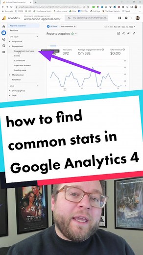 how to find common stats in Google Analytics 4 #marketing #analytics #ga4 #googleanalytics #analyticstutorial #wordpresstips #smallbiztips