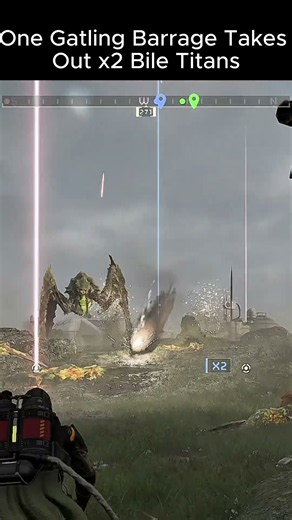 2 Bile Titans 1 Gatling Barrage #helldivers2 #gaming
