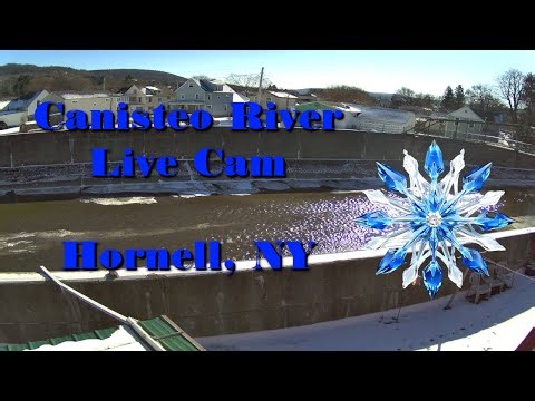 Canisteo River Live Cam 24/7 - Hornell, New York - 2-8-2026