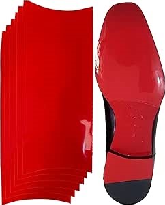 Glossy Red Bottom Protectors Compatible with Louboutin, 10x4 6PC | Anti-slip glossy red sole protector replacement for Louboutin. Self-adhesive sole guard restores worn heels & extends life