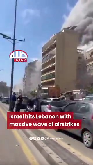 BREAKING! Israeli warplanes bombed and completely destroyed multi-story buildings across Lebanon, targeting more than 100 homes and apartments in 21 towns, leaving hundreds of Lebanese killed and injured in the airstrikes, according to the Lebanese Health Minister.