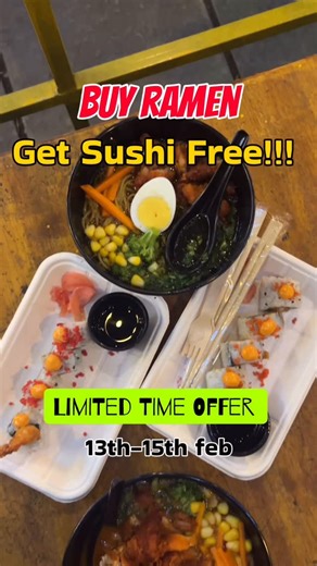Sudeshna | Food around Bangalore & beyond on Instagram: "Bangalore needs to hear this 🍜🔥 Buy ramen. Get sushi FREE. No catch. The Ramen Express is launching on 13th Feb 2026 in BTM Layout and they’re open till 3AM. 📅 13th–15th Feb only Buy any one ramen & enjoy FREE sushi Spicy miso ramen. Crispy chicken katsu roll. Golden prawn tempura. Late-night cravings? Sorted. Valentine’s plans? Sorted. Save this. Tag your ramen partner. Ramen in Bangalore Best ramen in BTM Layout Sushi in Bangalore Lat