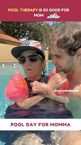 240K views · 17K reactions | Pool therapy is so good for mom... isn't it? . . . . . . . . . #coryandmom #therapy #swimming #pooltherapy #mom #momcare | Cory and mom | Facebook