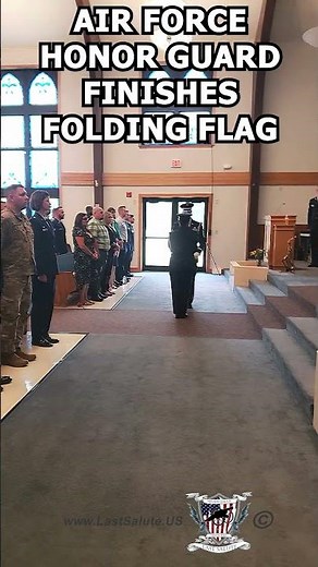 Air Force honor guard finishes folding flag #militaryceremony #militaryfuneral #lastsalute