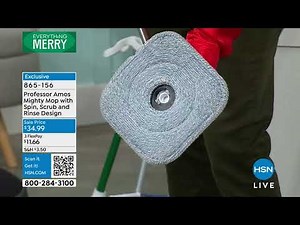 Professor Amos Mighty Mop with Spin, Scrub and Rinse Des...