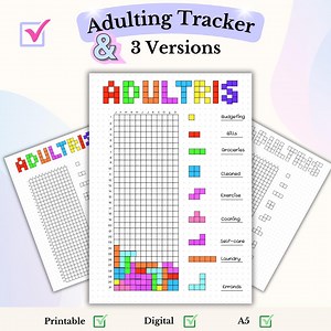 Adulting Tracker Bullet Journal Page Adultris Adult Task Habit Tracker A5 Habit Tracker Printable Fun Monthly Tracker - Etsy