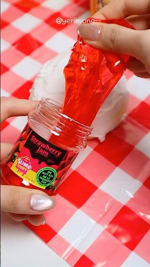 Satisfying Miniature: Making a Strawberry Jam Slime Cake ASMR (No talking)