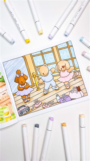 Bailarinos 🩰 Livro BOBBIE GOODS • UM DIA NO TRABALHO Marcadores Ohuhu