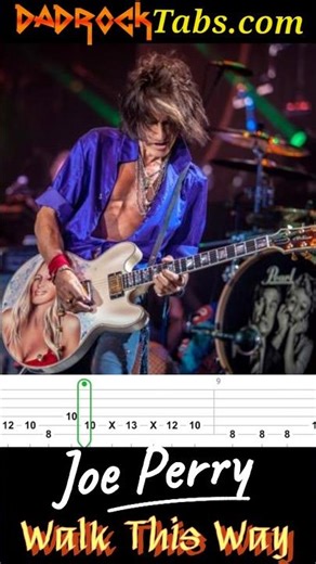 Walk This Way Joe Perry Aerosmith #learnguitar #guitartabs #guitar #howto #tutorial #classicrock