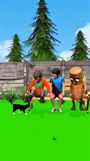 Funny Cat vs Humans & Wooden Man 😂 | Crazy 3D Animation #shorts