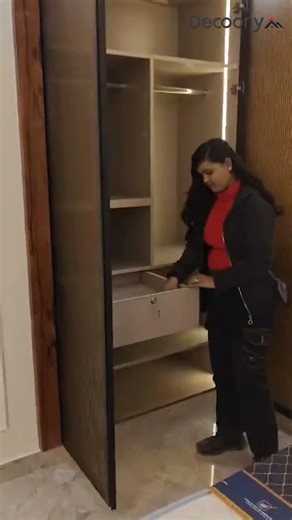 Hidden Locker Design Inside Modern Wardrobe | Smart Storage Solution