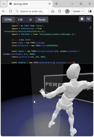three js, html css Animation - How to Load & Style 3D Characters with Lights #shorts #trending #html