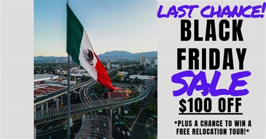 Last chance to enter my Mexico Relocation Guide giveaway- it ends tonight! Just a quick reminder that today is the final day to enter my giveaway for FREE lifetime access to the Complete Mexico Relocation Guide. Three people will win access to my full online guide and contacts directory – the same resource that has helped thousands of Americans and Canadians move to Mexico the right way, without wasting time or money. The guide walks you through: Residency options and the application process How