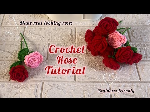 How to Crochet Rose flower Tutorial | Beginner friendly | Real looking roses #crochet #crochetrose