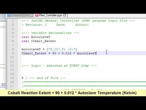 SysCAD Tutorial - Section 8.2-8.3 Insert and Write a PGM Controller