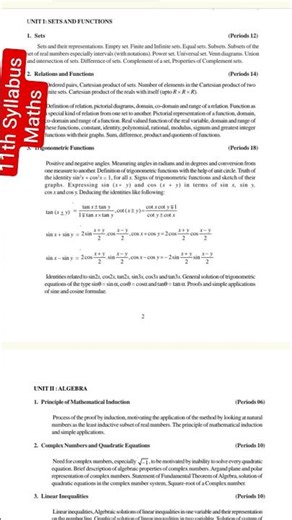 class 11th mathematics syllabus |#class11maths | Shorts