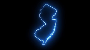 Download New Jersey state map animation with glowing neon effect for free