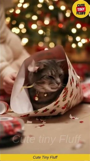 🐱🎁 I Tried Wrapping My Cat Like a Christmas Gift… It Went Hilariously Wrong 😂🎄