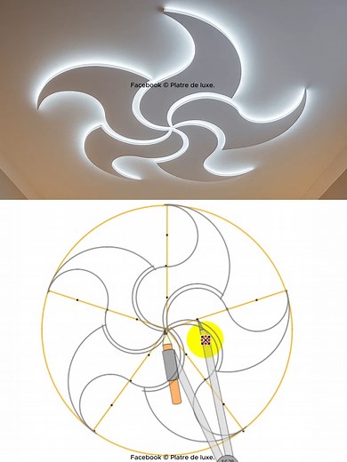 660K views · 10K reactions | Creating a 5-Blade Gypsum Board Fan Design: Step-by-Step Guide #fblifestyle | Platre de luxe | Facebook