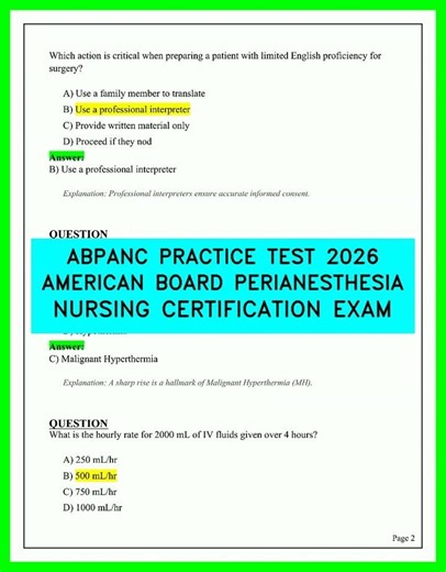 Ultimate 2026 ABPANC Certification Guide: Real Practice Questions for Perianesthesia RNs