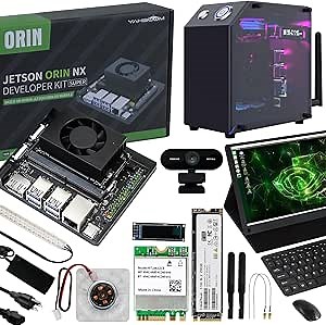 Yahboom Jetson Orin NX 8GB Super 117TOPS for AI Robots FHD 15.6in IPS Screen Jetson Case USB Camera Keyboard Mouse,for Mechanical Engineers (Orin NX 8GB SUB ULT Kit)