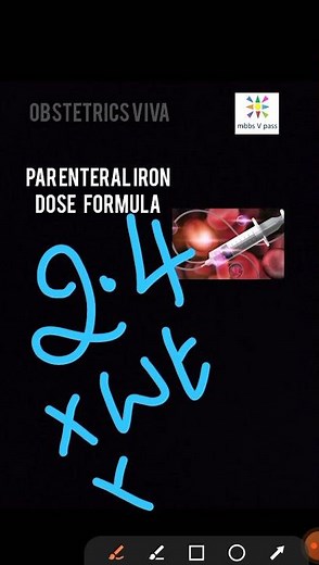 Obstetrics Parenteral iron formula dose viva
