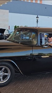 Slick black 55 Chevy cruises by slow #Samspace81 #fblifestyle #classiccars | Samspace81