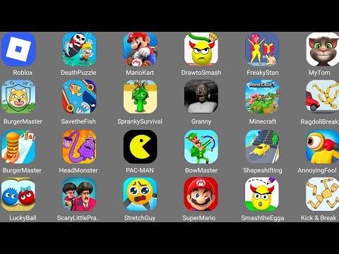 Roblox, SavetheFish, CarBusters, SavetheDoge, RagdollBreak, Granny, ShapeShifting, SquidGame