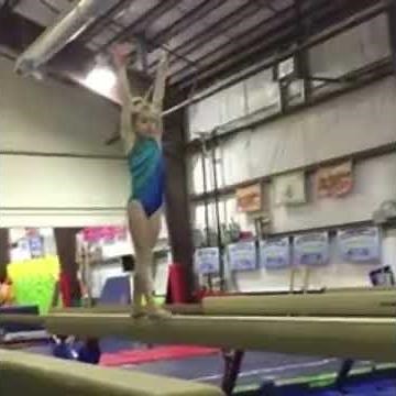 Isabella Level 7 gymnast Aerial on Beam