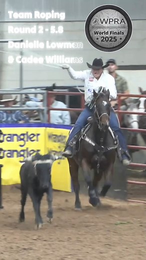 40K views · 432 reactions | Danielle Lowman and Cadee Williams grabbing the win in Round 2 of the WPRA World Finals Team Roping with a super fast 5.8 second run! Danielle also took 2nd in Round 2 heeling for Sarah Angelone! Nice work, team! | The Women's Professional Rodeo Association | Facebook