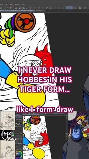 I don’t think I’ve earned or have the right to draw Hobbes in his full tiger form.