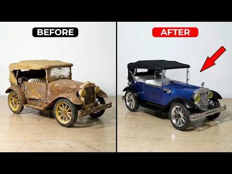 Forgotten Rusty Vintage Toy Car Gets Stunning Restoration