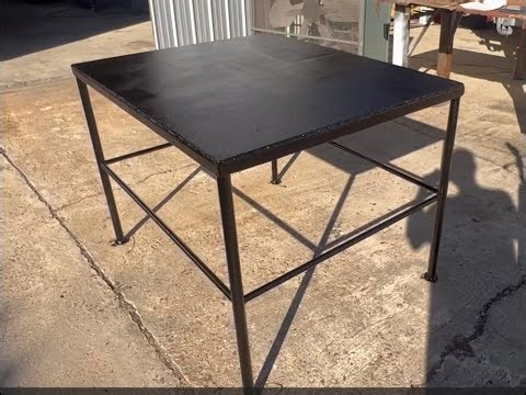 A DIY steel table build from scrap.