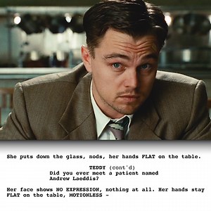 Another mind-blowing detail in Shutter Island is that in this scene, both Bridget and Teddy have guards behind them while Mark Ruffalo's character does not. (Spoilers 👇) This is because during interviews, the patients are always watched over by the guards, indicating Teddy and Bridget are both mental patients, while Chuck is not. Excerpt from @The Film Zone | Screenplayed