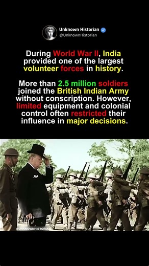 2.5 Million Indians Joined the War in WW2 #shorts