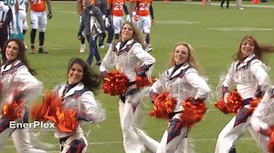 Cheerleaders perform in first quarter