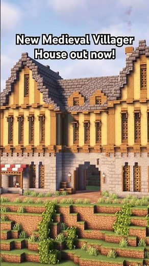 just dropped a tutorial for this medieval villager house! #minecraft #medieval #tutorial #shorts