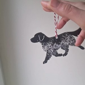 LARGE MUNSTERLANDER Gundog Ornament, Handpainted Hanging Wooden Christmas Tree Decoration by York Animal Artist Jess Chappell - Etsy UK