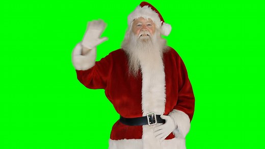 Portrait of happy santa claus waving hand | Free Stock Video Footage