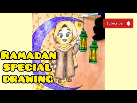 Ramadan Special Cute Girl Drawing 🌙✨ Easy Step by Step︳Variety of Art