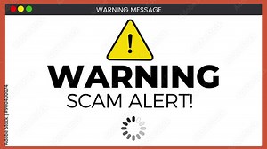 Web Page Warning Scam Alert Digital Animation | Warning Text Motion Graphic
