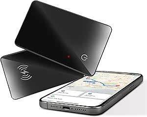 Wallet Tracker (2-Pack) Rechargeable & Slim Finder, Works With Apple Find My (iOS Only), Item Locator for Wallet, Passport, and ID, Water Resistant Tracking Card
