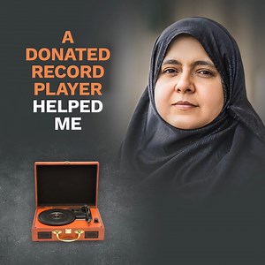 When you donate new and gently used items, such as a record player, you help someone like Syeda find a job. Local nonprofit Goodwill organizations sell your items in stores and online, and the revenue generated provides valuable employment training and job placement services for people in your community. Learn more: https://www.goodwill.org/new-lives/Syeda/ | Goodwill of Greater Washington